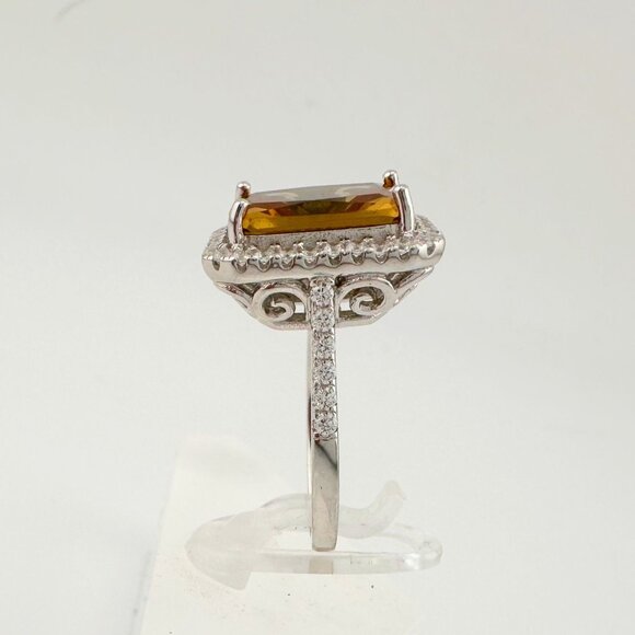 Elegant Emerald Cut Lab Created Sultanite Ring - Beautiful Detailing!  Size 6 - Picture 7 of 16